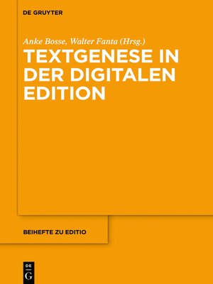 cover image of Textgenese in der digitalen Edition